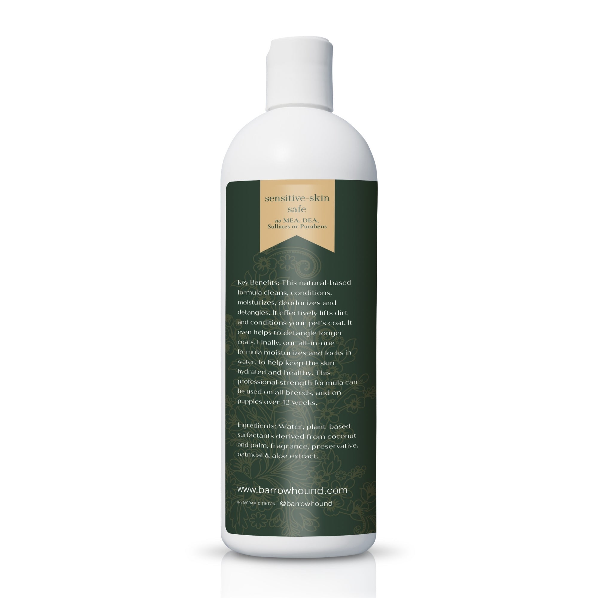 5-in-1 Dog Shampoo – Cleans, Conditions, Deodorizes, Moisturizes & Detangles – with Coconut, Oatmeal & Aloe – for Sensitive Skin – 16 fl oz