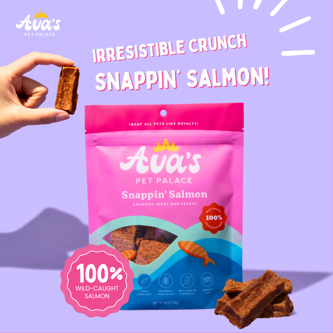 Ava's Pet Palace Crunchy Jerky Dog Treats Bag - Snappin' Salmon