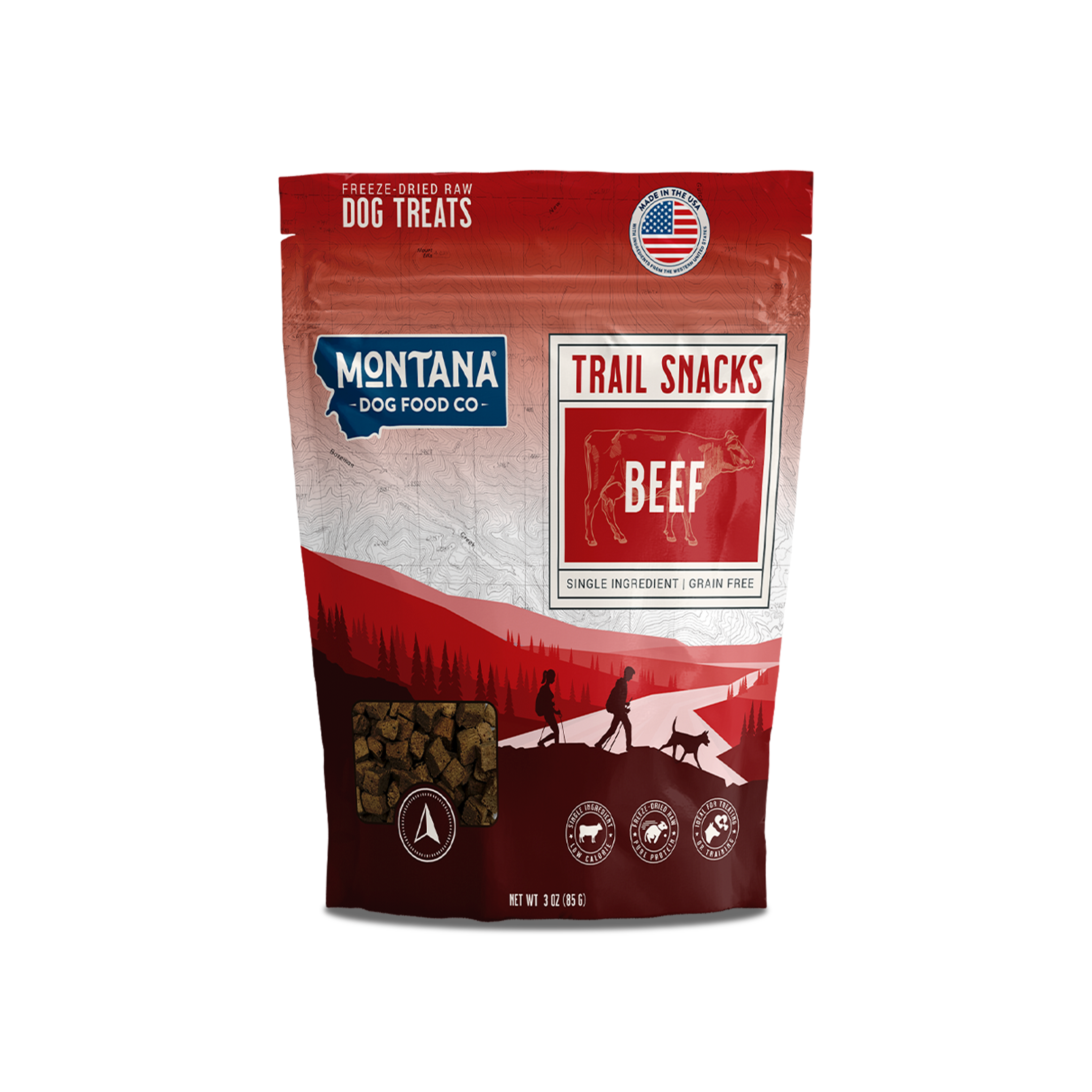 Beef Heart Freeze-dried Raw Trail Snacks (Treats) for Dogs 3oz