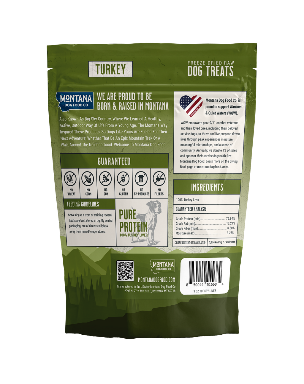 Turkey Liver Freeze-dried Raw Trail Snacks (Treats) for Dogs 3oz