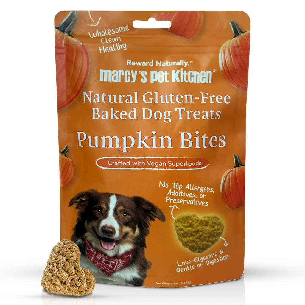 Marcy's Pet Kitchen- All Natural, Vegan Pumpkin Biscuit Dog Treats - Homemade-Vet Approved- Vegan, Gluten Free, Human Grade Ingredients, Made in The USA, Healthy Pumpkin Dog Treats