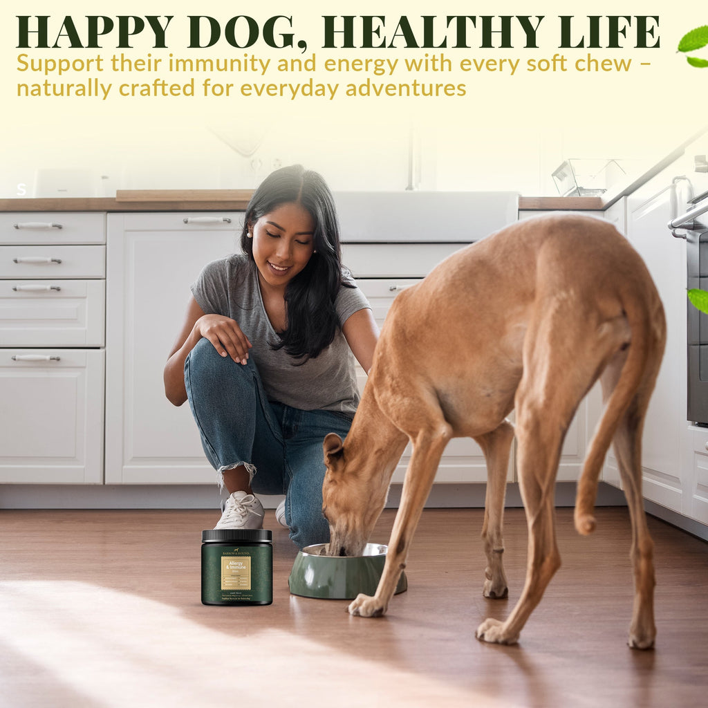 Allergy & Immune Bites for Dogs – Colostrum, Probiotics & Omega-3 – Seasonal Allergy & Itchy Skin Relief – Peanut Butter Flavor