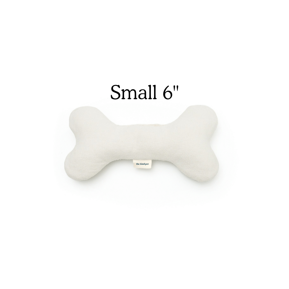 Boba & Vespa Plush Hemp Dog Bone Toy for Gentle Chewers | Soft & Squeaker Free